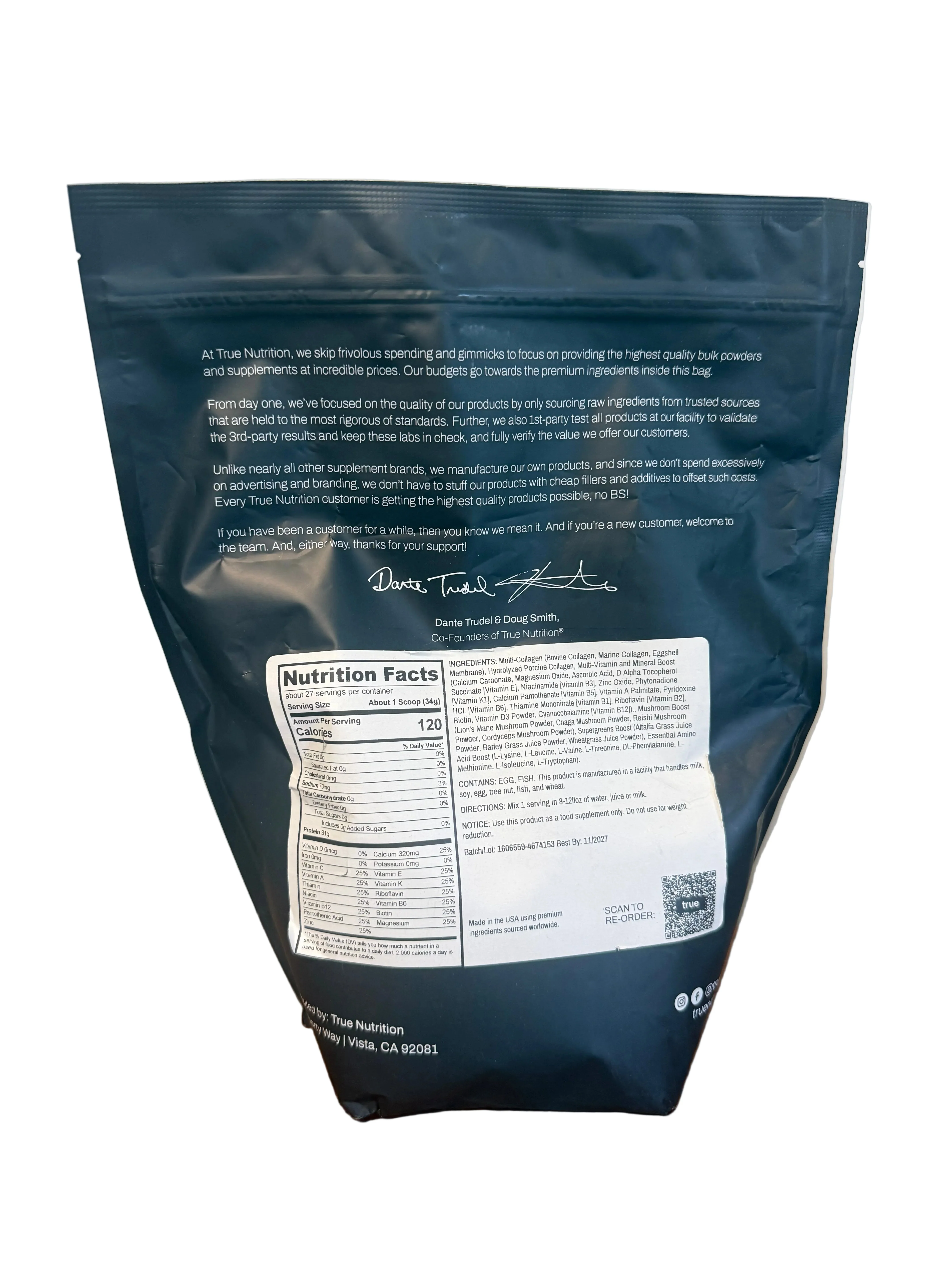 Unflavored Unsweetened  BASE MIX: 50% Multi-Collagen, 50% Porcine Collagen BOOSTS: Multi-Vitamin and Mineral, Mushroom Blend Boost, Supergreens Boost, Essential Aminos Boost 2lb - Image 2