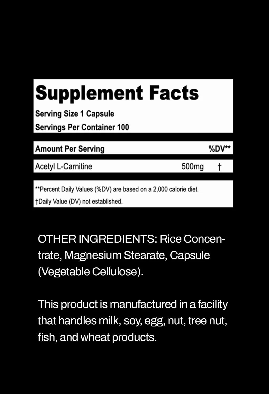 Acetyl L-Carnitine 500mg Capsules (100 Capsules) - Image 6