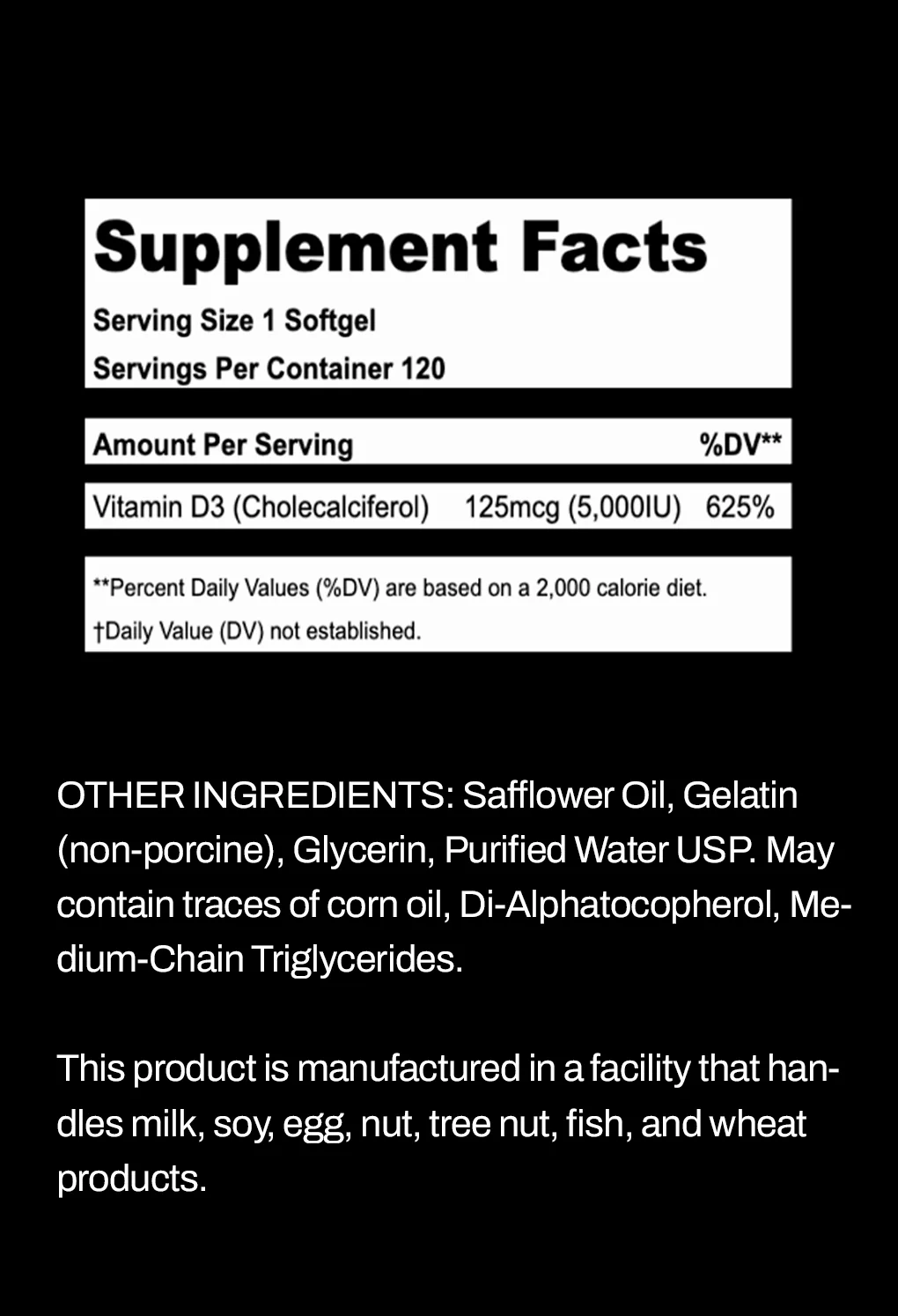 Vitamin D3 5000IU Softgels (120 Softgels) - Image 6